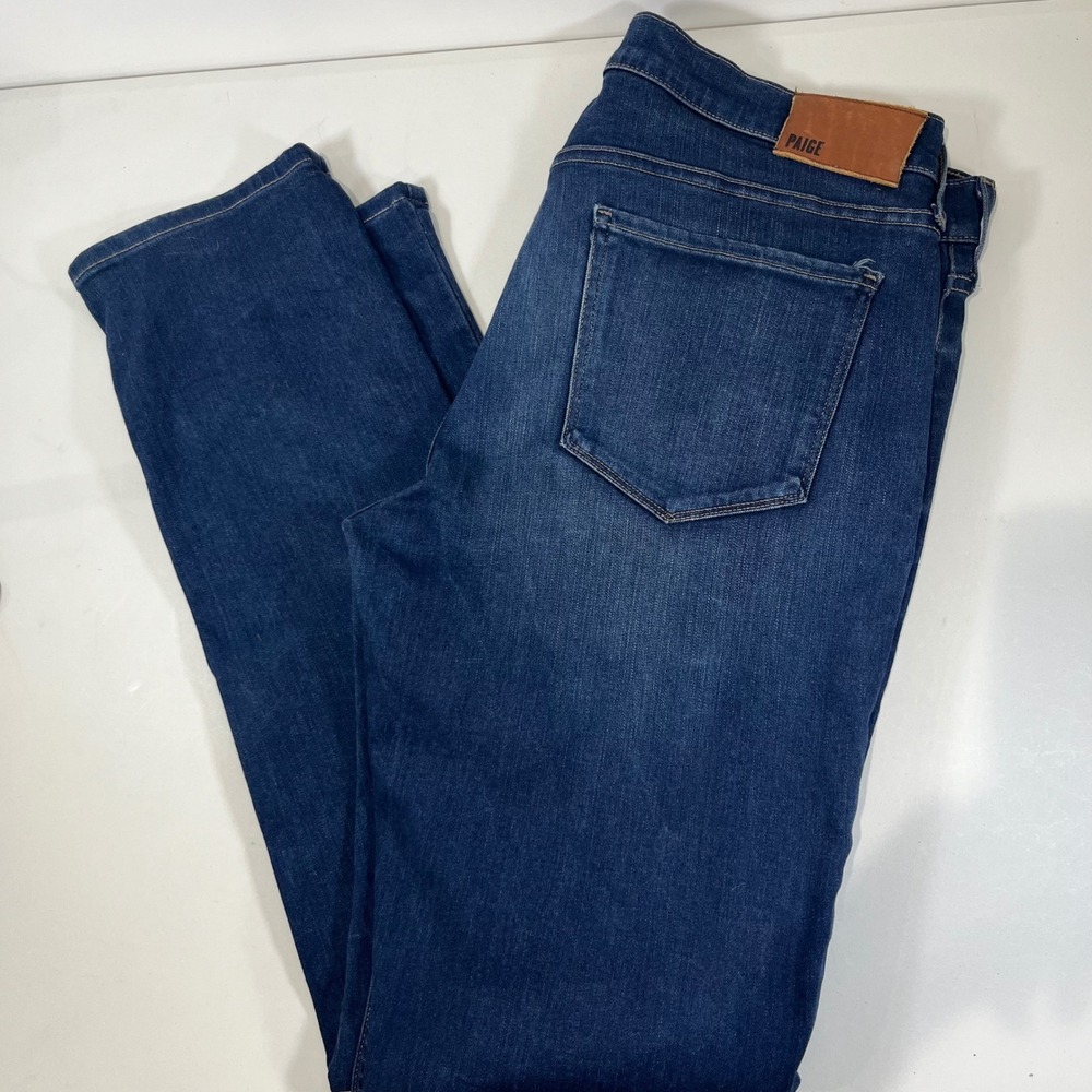 PAIGE Lennox Slim Fit Jeans Mens 34 Dark Wash Denim Casual Street Preppy